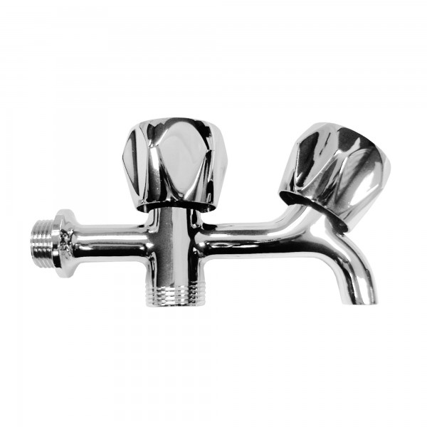 Grifo lavadora v/laton doble 1/2 x 3/4"