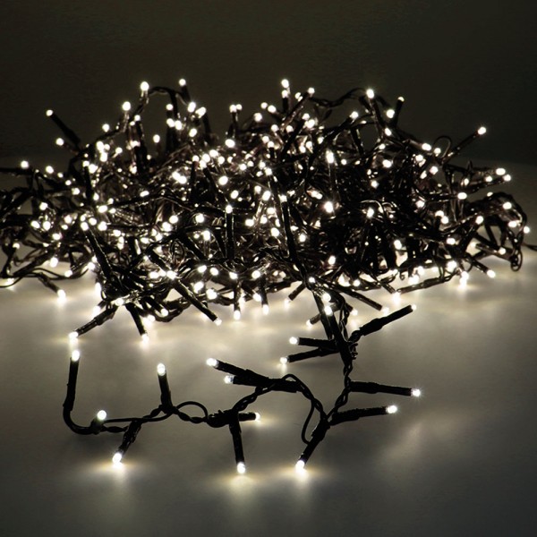 Guirnalda multifunción, uso exterior, led compact, blanco cálido, cable verde, 750 leds, 21 m