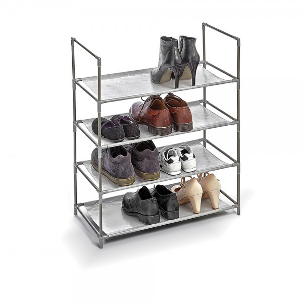 Zapatero 4 baldas gris 58,5 x 28,5 x 70 cm