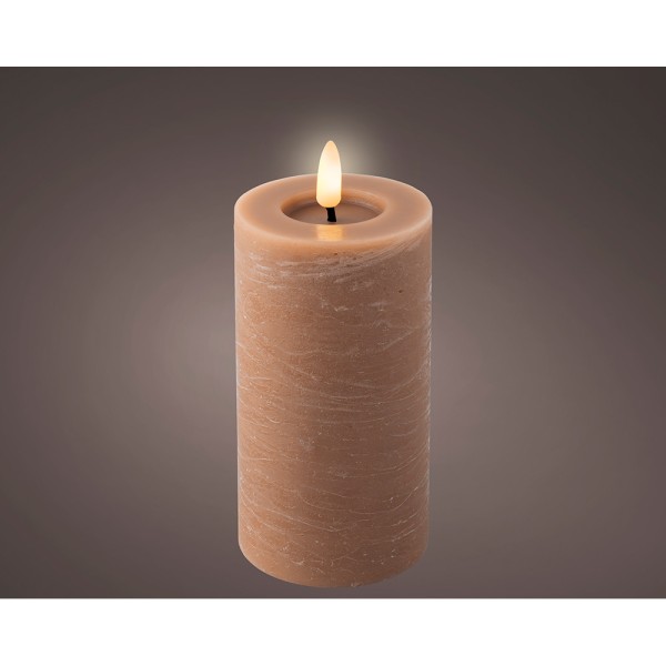 Vela de cera led color marrón ø7 x 15 cm (pack 2 unidades)