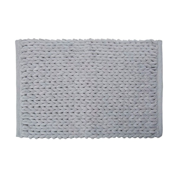 Alfombra de baño gris 50 x 75 cm