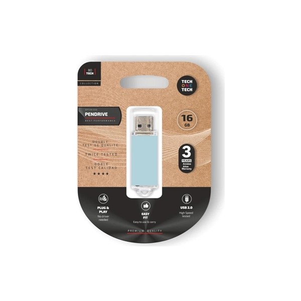 Tech one tech basic pendrive 16gb usb 2.0 blue